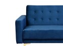 Sofa rozkładana welurowa niebieska ABERDEEN Lumarko!