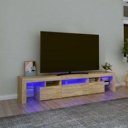 Szafka pod TV z oświetleniem LED, dąb sonoma 200x36,5x40 cm Lumarko!