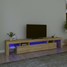 Szafka pod TV z oświetleniem LED, dąb sonoma 215x36,5x40 cm Lumarko!