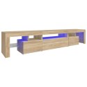 Szafka pod TV z oświetleniem LED, dąb sonoma 215x36,5x40 cm Lumarko!