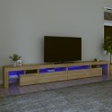 Szafka pod TV z oświetleniem LED, dąb sonoma, 290x36,5x40 cm Lumarko!