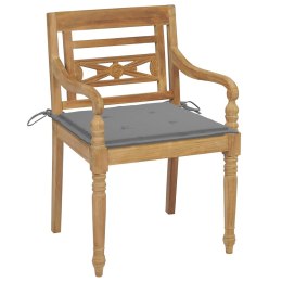 Krzesła Batavia z poduszkami, 4 szt., lite drewno tekowe Lumarko!