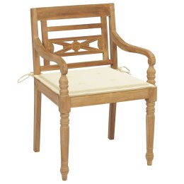 Krzesła Batavia z poduszkami, 6 szt., lite drewno tekowe Lumarko!