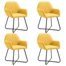 Obrotowe krzesła stołowe, 4 szt., żółte, obite tkaniną Lumarko!