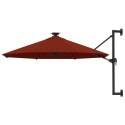 Parasol ścienny z LED, na metalowym słupku, 300 cm, terakota Lumarko!