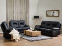 Sofa z manualną funkcją relaksu 2-osobowa ekoskóra czarna BERGEN Lumarko!