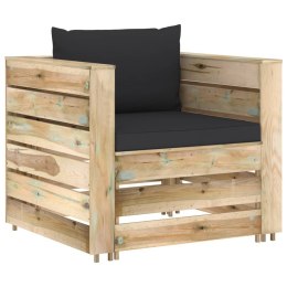 2-częściowy zestaw wypoczynkowy do ogrodu, z poduszkami, drewniany Lumarko!