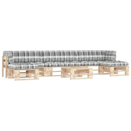 6-częściowy zestaw wypoczynkowy z palet, z poduszkami, drewno sosnowe Lumarko!