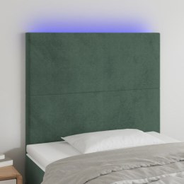 Zagłówek do łóżka z LED, ciemnozielony, 90x5x118/128cm, aksamit Lumarko!