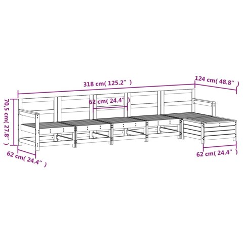 6-cz. zestaw mebli ogrodowych, biały, drewno sosnowe Lumarko!