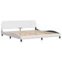 Łóżko z materacem, białe, 200x200 cm, sztuczna skóra Lumarko!