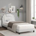 Łóżko z materacem, białe, 90x190 cm, sztuczna skóra Lumarko!