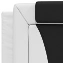 Łóżko z materacem, biało-czarne, 90x190 cm, sztuczna skóra Lumarko!