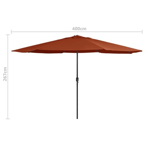 Parasol ogrodowy na metalowym słupku, 400 cm, terakota Lumarko!