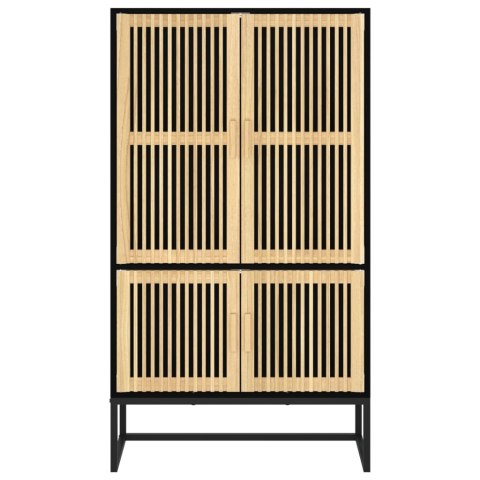 Wysoka szafka, czarna, 70x35x125 cm, materiał drewnopochodny Lumarko!