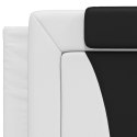 Łóżko z materacem, biało-czarne, 200x200 cm, sztuczna skóra Lumarko!