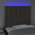 Zagłówek do łóżka z LED, taupe, 90x5x118/128 cm, tkanina Lumarko!
