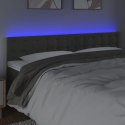 Zagłówek do łóżka z LED, ciemnoszary, 180x5x78/88 cm, aksamit Lumarko!