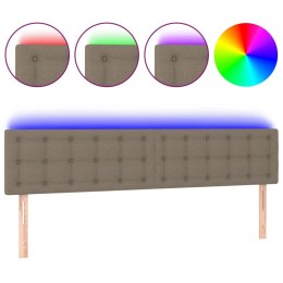 Zagłówek do łóżka z LED, taupe, 160x5x78/88 cm, tkanina Lumarko!