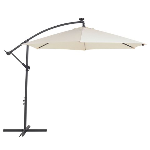 Parasol ogrodowy LED ⌀ 285 cm beżowy CORVAL Lumarko!