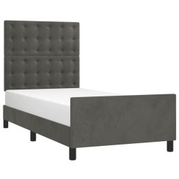 Rama łóżka z zagłówkiem, ciemnoszara, 90x200 cm, aksamitem Lumarko!