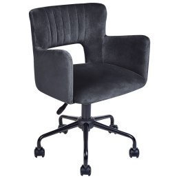 Krzesło biurowe regulowane welurowe czarne SANILAC Lumarko!