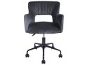 Krzesło biurowe regulowane welurowe czarne SANILAC Lumarko!