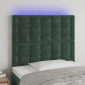 Zagłówek do łóżka z LED, ciemnozielony, 90x5x118/128cm, aksamit Lumarko!
