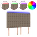 Zagłówek do łóżka z LED, taupe, 144x5x118/128 cm, tkanina Lumarko!