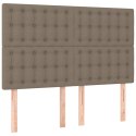 Zagłówek do łóżka z LED, taupe, 144x5x118/128 cm, tkanina Lumarko!