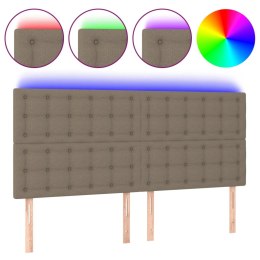 Zagłówek do łóżka z LED, taupe, 180x5x118/128 cm, tkanina Lumarko!