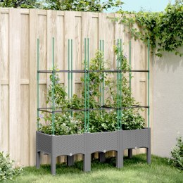 Donica ogrodowa z kratką, jasnoszara, 120x40x142,5 cm, PP Lumarko!