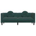 Sofa 3-osobowa z poduszkami, ciemnozielona, aksamit Lumarko!