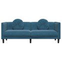 Sofa 3-osobowa z poduszkami, niebieska, aksamit Lumarko!