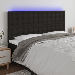 Zagłówek do łóżka z LED, czarny, 160x5x118/128 cm, tkanina Lumarko!