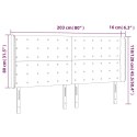 Zagłówek do łóżka z LED, kremowy, 203x16x118/128 cm, tkanina Lumarko!