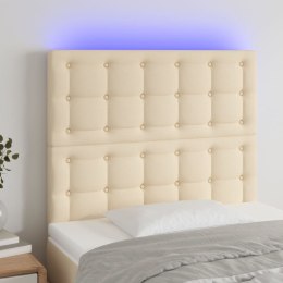 Zagłówek do łóżka z LED, kremowy, 90x5x118/128 cm, tkanina Lumarko!