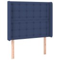 Zagłówek do łóżka z LED, niebieski, 93x16x118/128 cm, tkanina Lumarko!