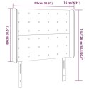 Zagłówek do łóżka z LED, niebieski, 93x16x118/128 cm, tkanina Lumarko!