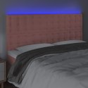 Zagłówek do łóżka z LED, różowy, 180x5x118/128 cm, aksamit Lumarko!