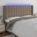 Zagłówek do łóżka z LED, taupe, 183x16x118/128 cm, tkanina Lumarko!