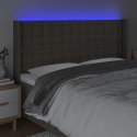 Zagłówek do łóżka z LED, taupe, 183x16x118/128 cm, tkanina Lumarko!