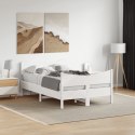 Rama łóżka z wezgłowiem, biała, 120x200 cm, lite drewno sosnowe Lumarko!