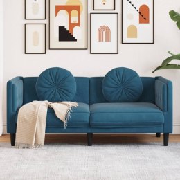 Sofa 2-osobowa z poduszkami, niebieska, aksamit Lumarko!