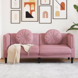 Sofa 2-osobowa z poduszkami, różowa, aksamit Lumarko!