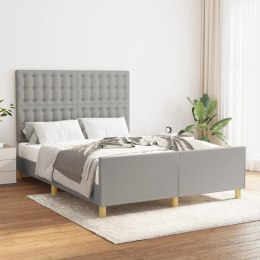 Rama łóżka z zagłówkiem, jasnoszara, 140x190 cm, obity tkaniną Lumarko!