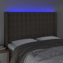 Zagłówek do łóżka z LED, taupe, 147x16x118/128 cm, tkanina Lumarko!