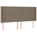 Zagłówek do łóżka z LED, taupe, 203x16x118/128 cm, tkanina Lumarko!