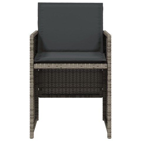 Krzesła ogrodowe z poduszkami, 4 szt., szare, polirattan Lumarko!