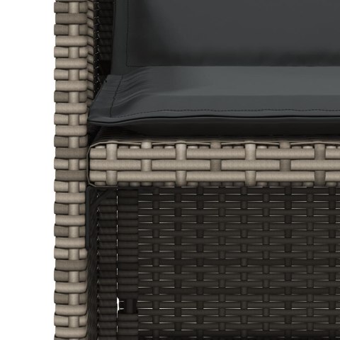 Krzesła ogrodowe z poduszkami, 4 szt., szare, polirattan Lumarko!